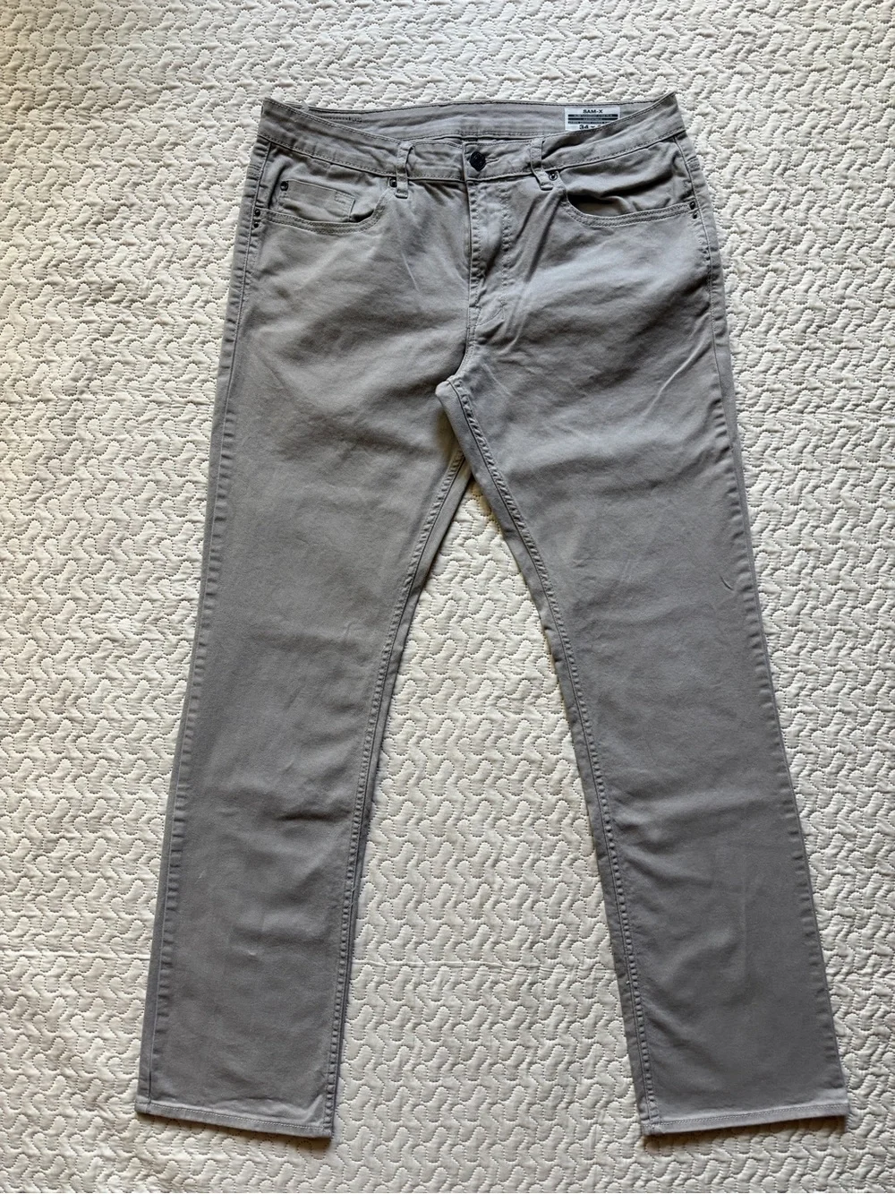 Buffalo David Bitton SAM-X Men’s Straight Fit Stretch Stone Gray Pants 34x34